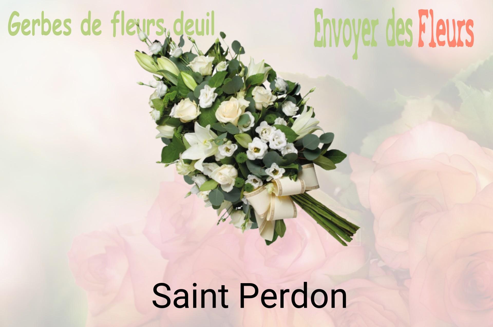Gerbe de fleurs de deuil livrée à Saint-Perdon